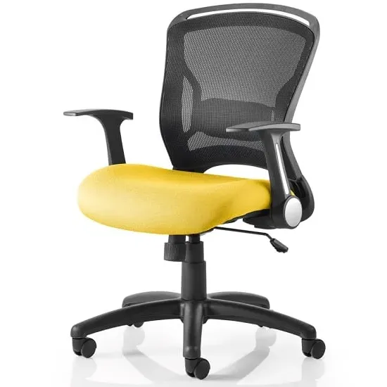 Mendes Office Chair with Castors - Yellow, Fabric