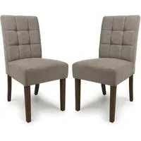 Mendoza Dining Chairs - Light Brown, Fabric