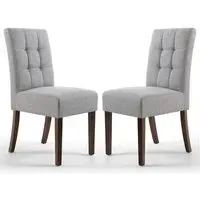 Mendoza Dining Chairs - Silver Grey, Fabric