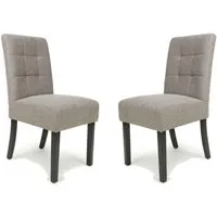 Mendoza Dining Chairs with Black Legs (Pair) - Mocha, Fabric alternate view