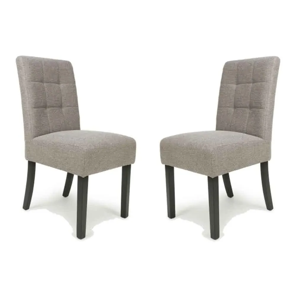 Mendoza Dining Chairs with Black Legs (Pair) - Mocha, Fabric product