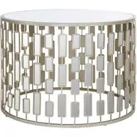 Menkalinan Large Round Side Table - Silver, Glass