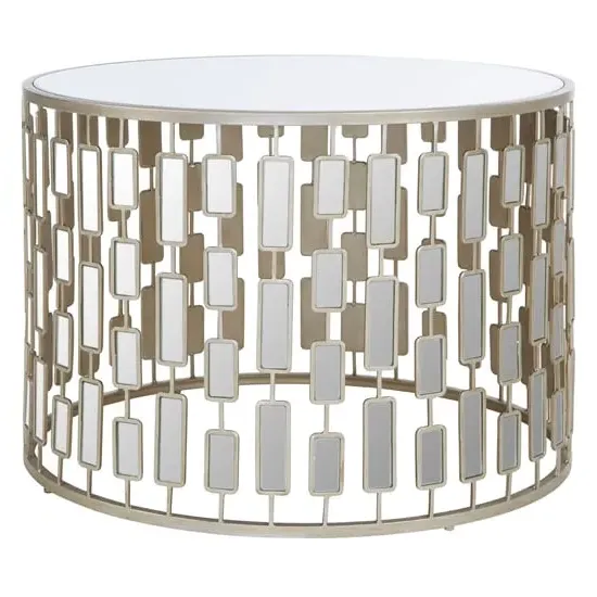 Menkalinan Large Round Side Table - Silver, Glass