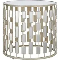 Menkalinan Small Round Side Table - Silver, Glass