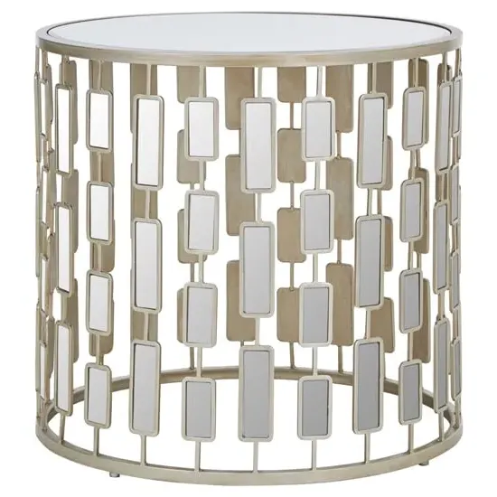 Menkalinan Small Round Side Table - Silver, Glass image