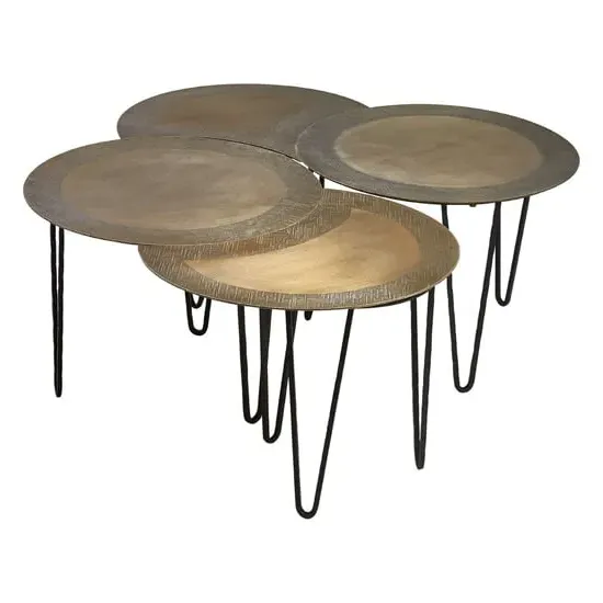 Menkent Set of 4 Coffee Tables - Antique Brass, Iron product