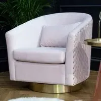 Menkib Upholstered Tub Chair - Pink, Velvet