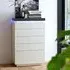 Mentis Chest of Drawers with LED - White, Concrete