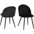 Mequon Dining Chairs in Pair - Black, Velvet