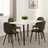 Mequon Dining Table with 4 Alsip Chairs - White, Marble Effect