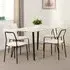 Mequon Dining Table with 4 Fabric Chairs - White, Marble Effect