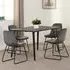 Mequon Dining Table with 4 Lyster Chairs - Black, Marble Effect
