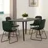 Mequon Dining Table with 4 Lyster Chairs - Green, Marble Effect
