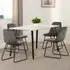 Mequon Dining Table with 4 Lyster Chairs - White, Marble Effect