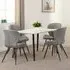 Mequon Dining Table with 4 Qinson Chairs - White, Marble Effect