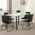 Mequon Dining Table with 4 Velvet Chairs - White, Marble Effect