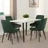 Mequon Dining Table with 4 Velvet Chairs - White, Marble Effect