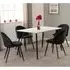 Mequon Dining Table with 4 Velvet Chairs - White, Marble Effect