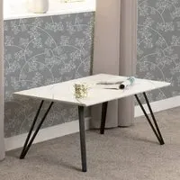 Mequon Rectangular Coffee Table - White, Wood