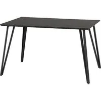 Mequon Rectangular Dining Table - Black, Marble Effect