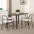Mequon Rectangular Dining Table with 4 Sedona Chairs - Ivory