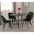 Mequon Rectangular Dining Table with 4 Velvet Chairs - Black