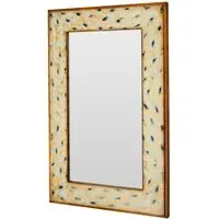 Meral Antique Effect Wall Mirror - Gold, MDF