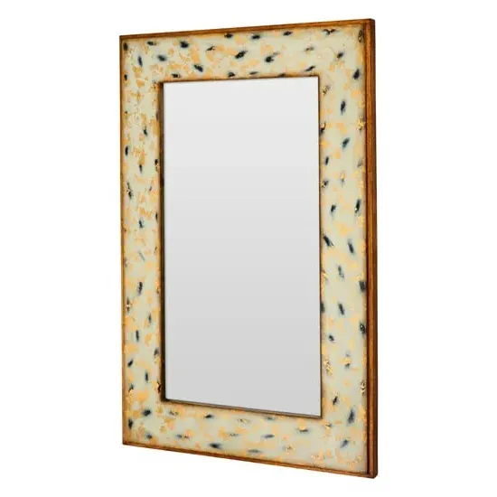 Meral Antique Effect Wall Mirror - Gold, MDF