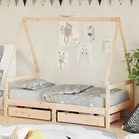 Merano Compact Daybed with Storage - Natural, Pine Wood