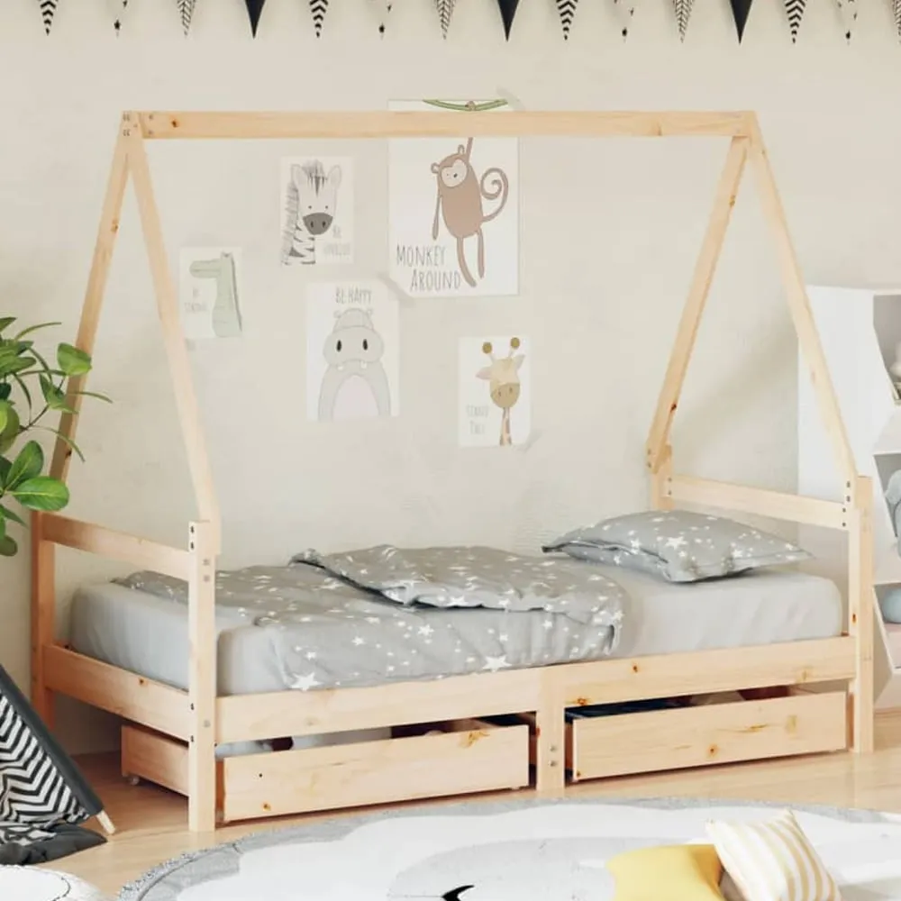 Merano Compact Daybed with Storage - Natural, Pine Wood image