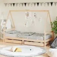 Merano Single Daybed with Storage - Natural, Pine Wood