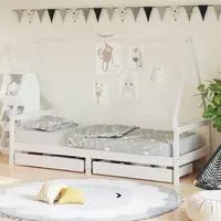 Merano Single Daybed with Storage - White, Pine