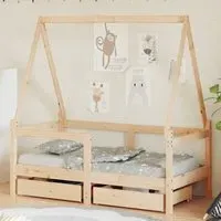 Merano Toddler Daybed with Storage - Natural, Pine Wood