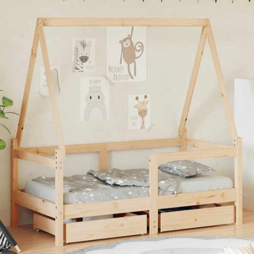 Merano Toddler Daybed with Storage - Natural, Pine Wood