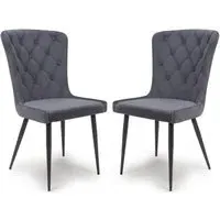 Merill Dining Chairs with Metal Legs - Grey, Fabric