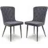 Merill Dining Chairs with Metal Legs - Grey, Fabric