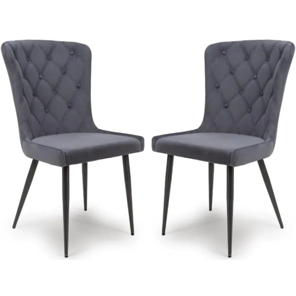 Merill Dining Chairs with Metal Legs - Grey, Fabric image