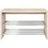 Merin Shoe Bench with Storage - Oak, Chrome