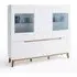 Merina Highboard with 6 Doors - White, Knotty Oak