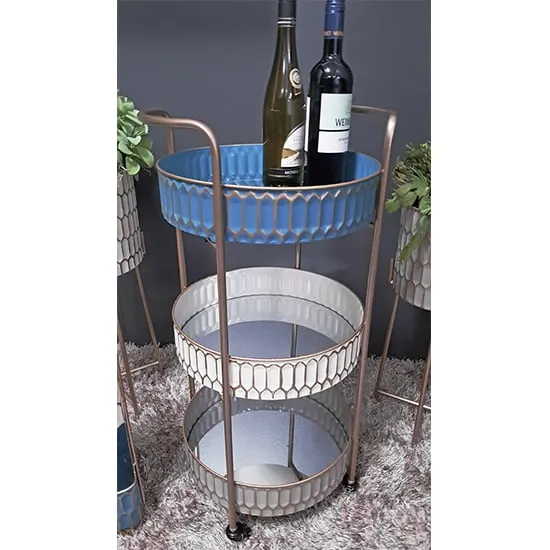 Merksem Metal Serving Trolley - Multicolour, Gold image