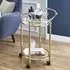 Merksem Round Clear Glass Shelves Serving Trolley - Clear, Brass