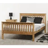 Merlin Double High Foot Bed Frame - Oak