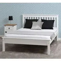 Merlin Double Low Foot Bed Frame - White