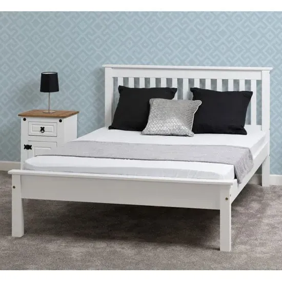 Merlin Double Low Foot Bed Frame - White