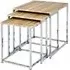 Merlin Set of 3 Nesting Tables - Light Oak, Chrome