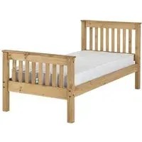 Merlin Single High Foot Bed Frame - Waxed Pine