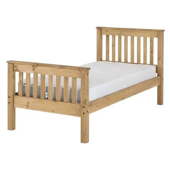 Merlin Single High Foot Bed Frame - Waxed Pine image