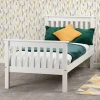 Merlin Single High Foot Bed Frame - White