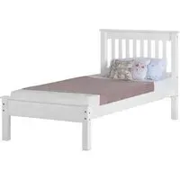 Merlin Single Low Foot Bed Frame - White
