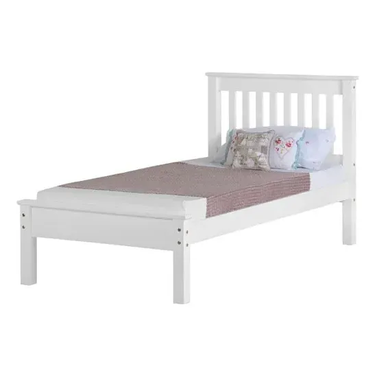 Merlin Single Low Foot Bed Frame - White